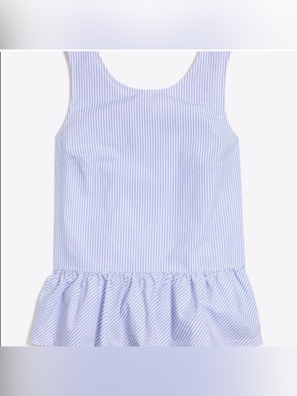 J. Crew Blue and White Striped Peplum Tank Top